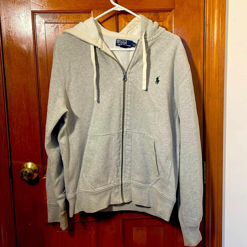 Men’s Polo Ralph Lauren medium gray zip up hoodie with pockets